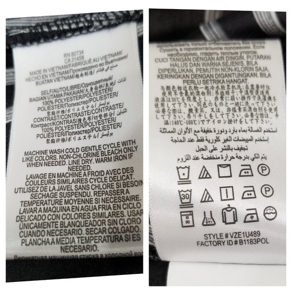 BCBG Generation Womens Casual Tank Top Small Black Striped Tiered Front Ruffle - Picture 8 of 9